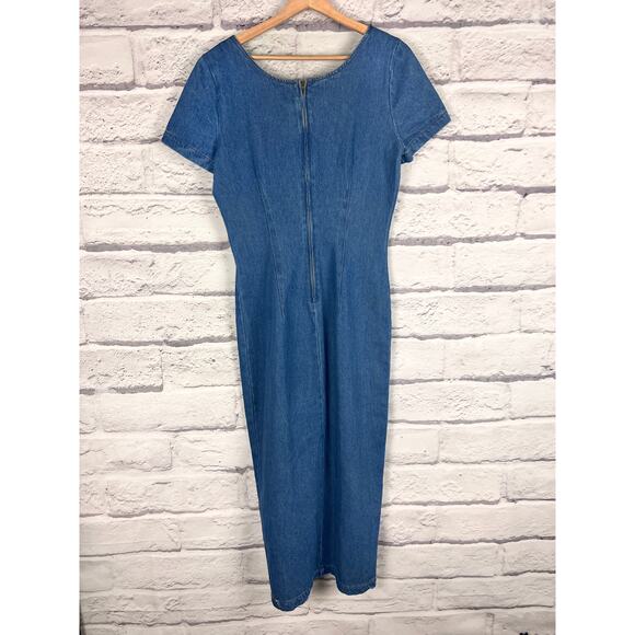 VTG Timeless Good Show Ticket Clothing Women's 9/10 Denim Western USA Made Dress - Picture 3 of 10